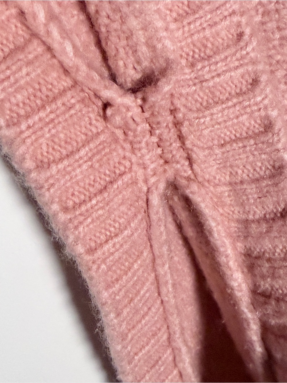 LOFT Blush-Peach Knit Poncho Sweater - Picture 6 of 9